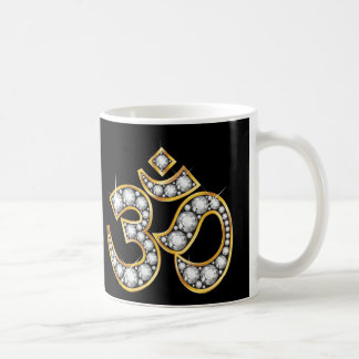 Taza De Café Símbolo Om con piedras de "diamante"
