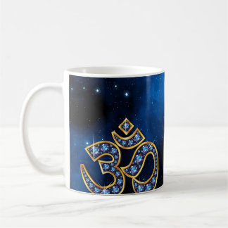 Taza De Café Símbolo Om con piedras de "zafiro"