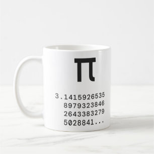 Taza De Café Símbolo Pi y Dígitos de Pi Profesor de Matemáticas