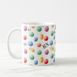 Taza De Café Símbolo RX de pastillas de acuarela de farmacéutic