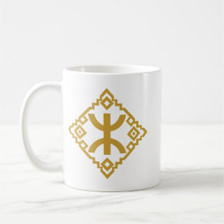 Taza De Café Símbolo Yaz Amazigh Emblema Geométrico Dorado