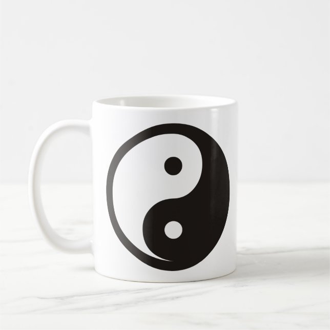 Taza De Café Símbolo Yin Yang - diseño de tatuajes sólidos (Izquierda)
