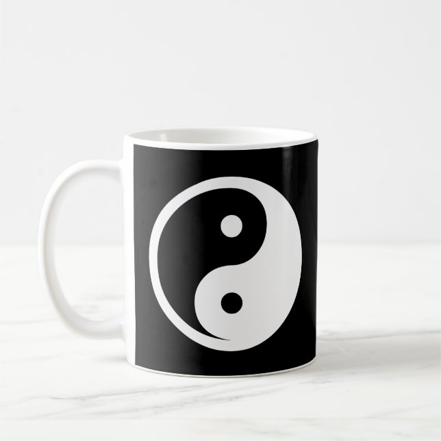 Taza De Café Símbolo Yin Yang - diseño de tatuajes sólidos 2 (Izquierda)