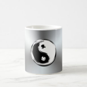 Taza De Café Símbolo Yin-Yang gráfico gradiente de acero