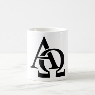 Taza De Café Símbolos alfa y Omega  Cartas de alfabeto griego