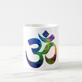 Taza De Café Símbolos coloridos de la yoga de OM