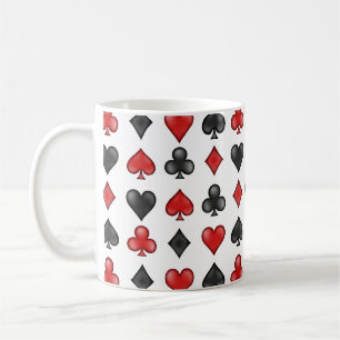 Taza De Café Símbolos de cartas de juego - Café blanco