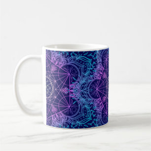 Taza De Café Símbolos de geometría sagrada en Mandala sin probl
