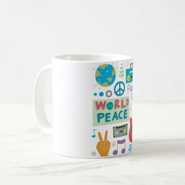 Taza De Café Símbolos de la paz mundial (Anverso izquierdo)
