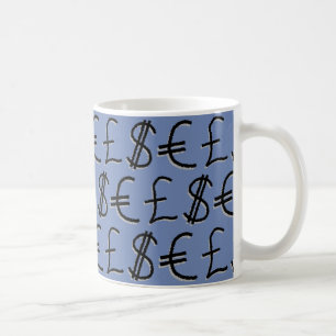 Taza De Café Símbolos de moneda financiera Diseño