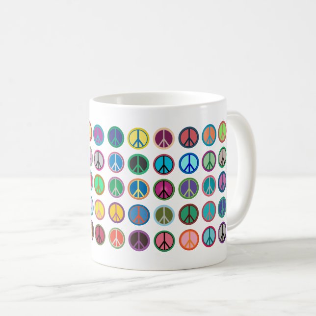 Taza De Café Símbolos de paz coloridos (Anverso derecho)