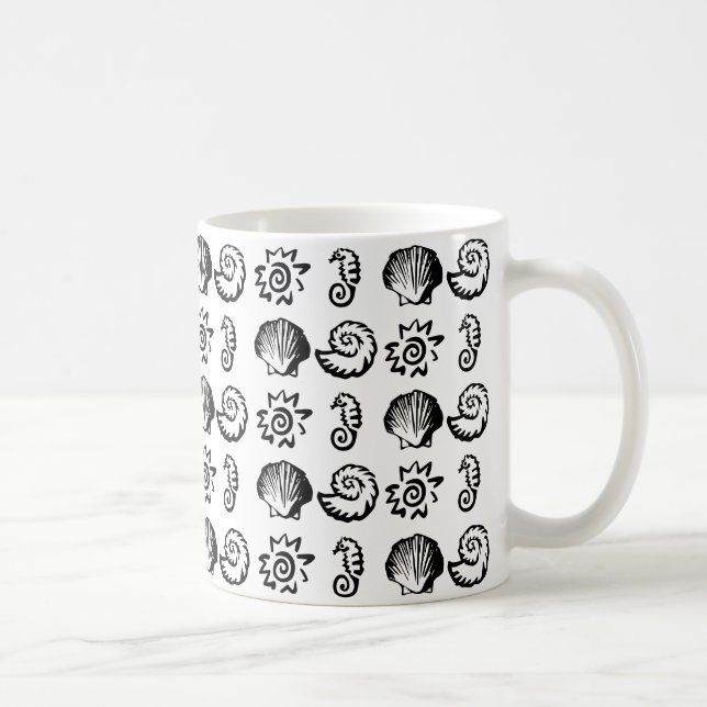 Taza De Café Símbolos de playa Mug (Derecha)