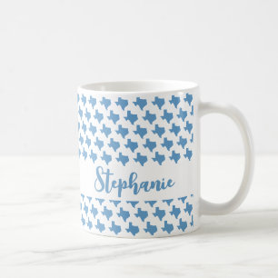 Taza De Café Símbolos de Texas, Estado de Texas, Azul