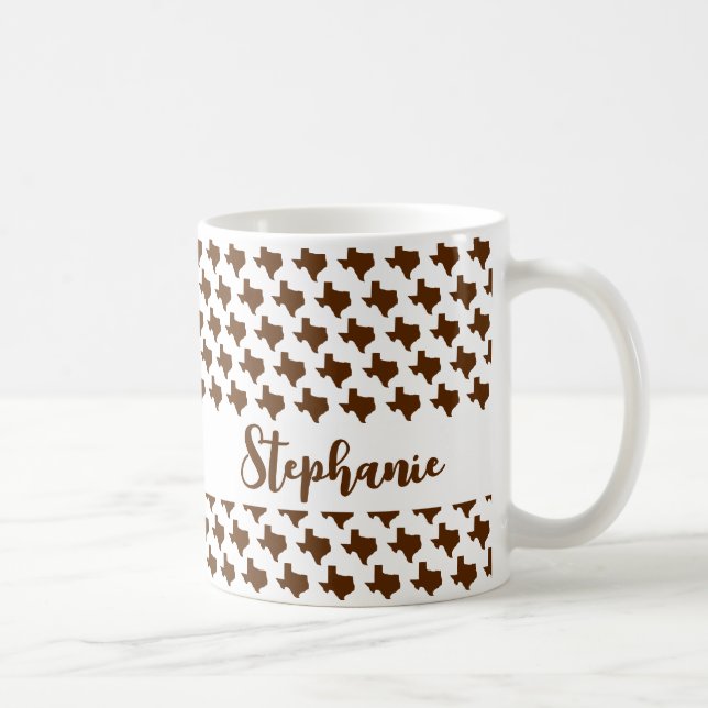 Taza De Café Símbolos de Texas, Estado de Texas, Brown (Derecha)
