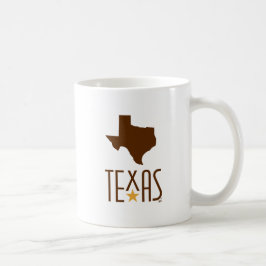 Taza De Café Símbolos de Texas, Estado de Texas, marrón