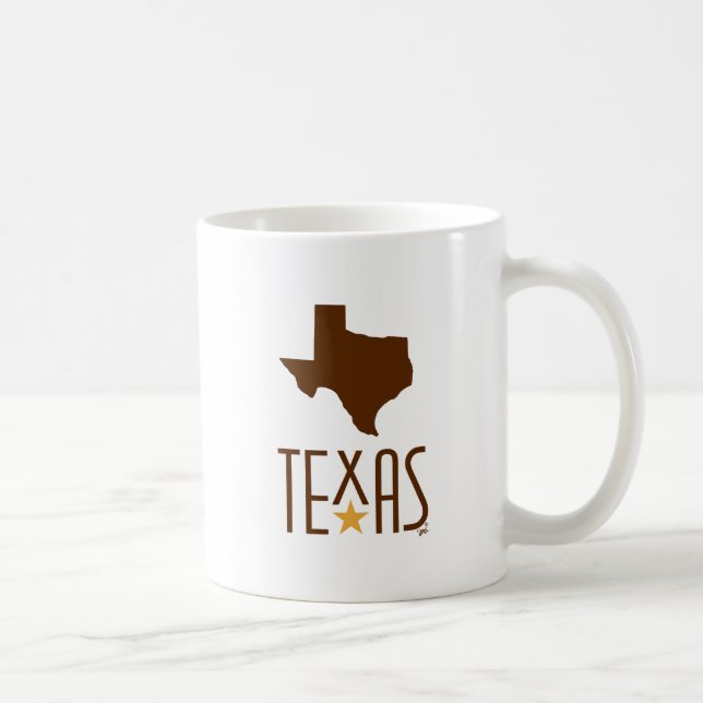 Taza De Café Símbolos de Texas, Estado de Texas, marrón (Derecha)
