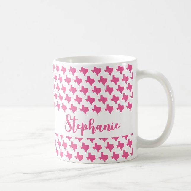 Taza De Café Símbolos de Texas, estado de Texas, rosa (Derecha)