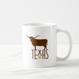 Taza De Café Símbolos de Texas, Longhorn, marrón
