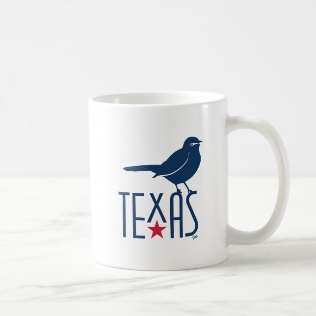 Taza De Café Símbolos de Texas, Mockingbird (Derecha)