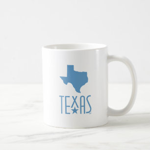 Taza De Café Símbolos de Texas, Texas, azul