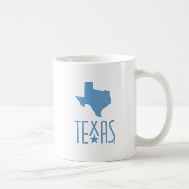 Taza De Café Símbolos de Texas, Texas, azul (Derecha)