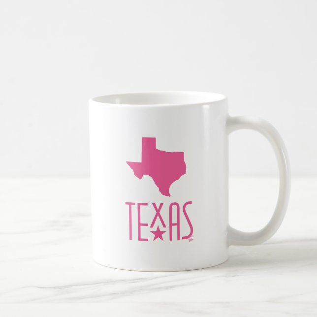 Taza De Café Símbolos de Texas, Texas, rosa (Derecha)