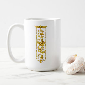 Taza De Café Símbolos dorados del antiguo Egipto – Jeroglíficos