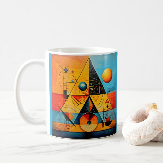 Taza De Café Símbolos geométricos Resumen #07 (Con donut)