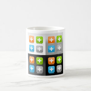 Taza De Café Símbolos matemáticos de suma modernos iconos brill
