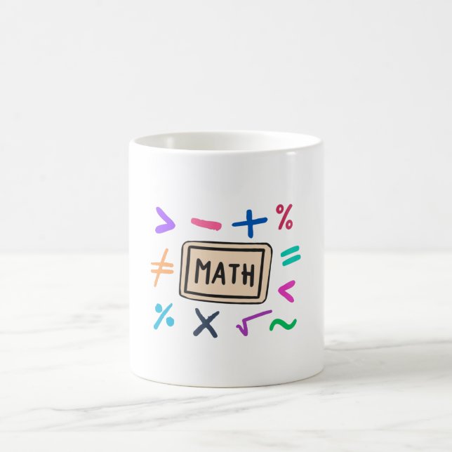 Taza De Café Símbolos matemáticos para estudiantes y padres (Centro)