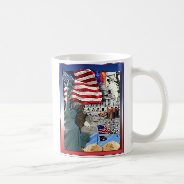 Taza De Café Símbolos norteamericanos de Estados Unidos (Derecha)