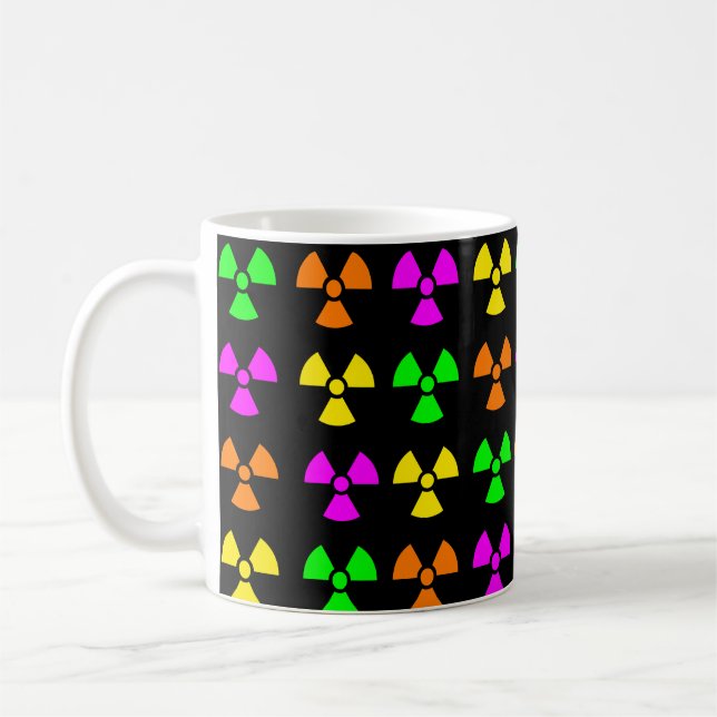 Taza De Café Símbolos Trefoil brillantes y coloridos (Izquierda)