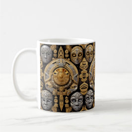 Taza De Café Simetría estelar azteca: Patrón cósmico