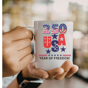 Taza De Café Simple 250º independencia de EE. UU. patriótico 4 