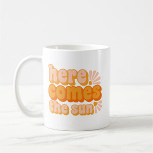 Taza De Café Simple Alegre Retro Negrita Naranja Amarillo Veran