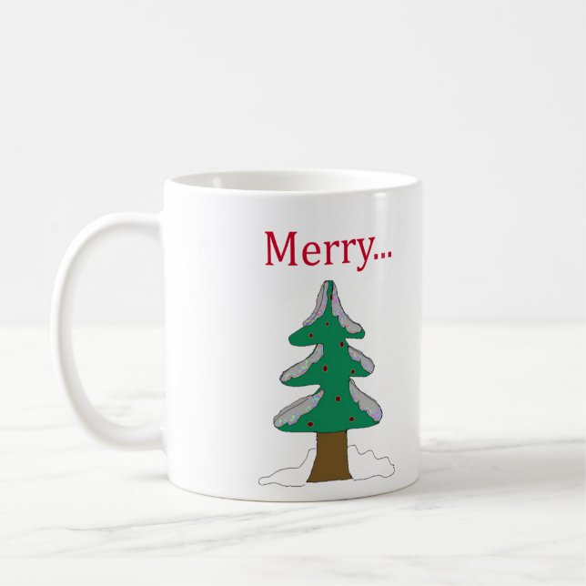 Taza de café simple árbol de Navidad gráfico (Izquierda)