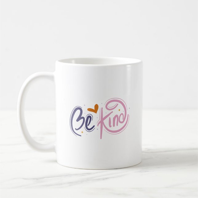 Taza De Café Simple Be Kind Inspirational Pastel Quote Self (Izquierda)