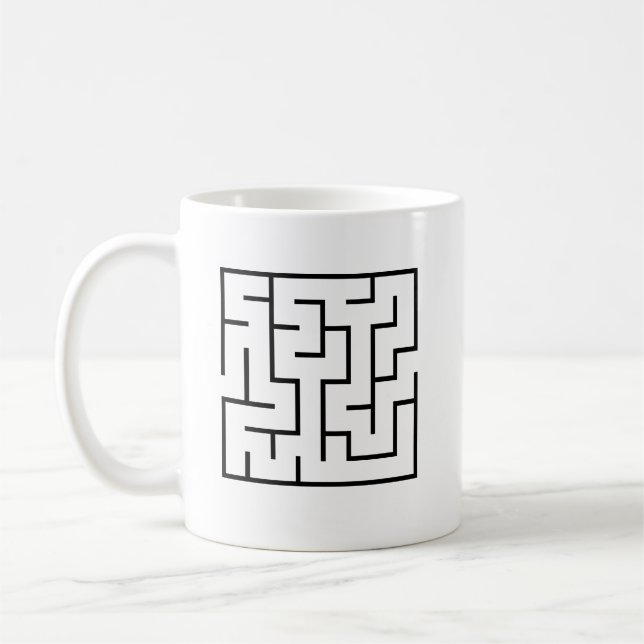 Taza De Café Simple Black Labyrinth Design Coffee Cup (Izquierda)