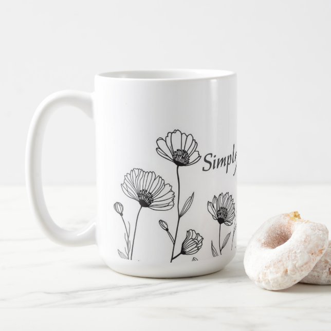 Taza De Café Simple Botanical Mom Neutral Gift (Con donut)