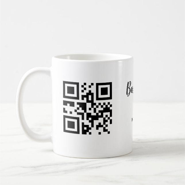 Taza De Café Simple business company website barcode QR add nam (Izquierda)