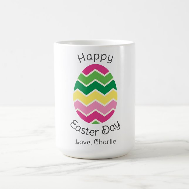 Taza De Café simple caligrafía moderna Feliz Pascua a amigos (Centro)