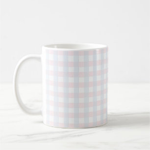 Taza De Café Simple Check azul pastel y Mugs rosa pastel