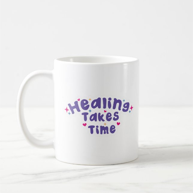 Taza De Café Simple Comfort Gentle Healing Takes Place Clean (Izquierda)
