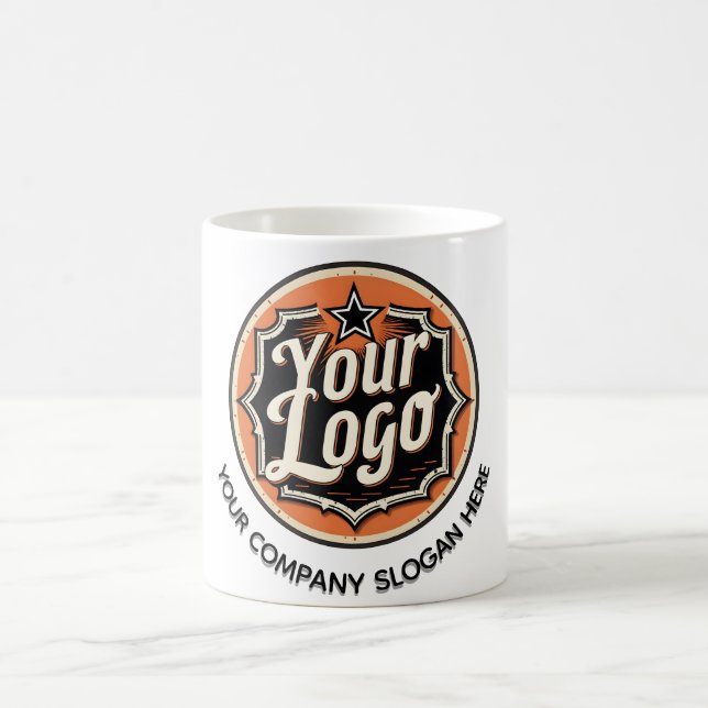 Taza De Café Simple Custom Logo and Text Business (Centro)