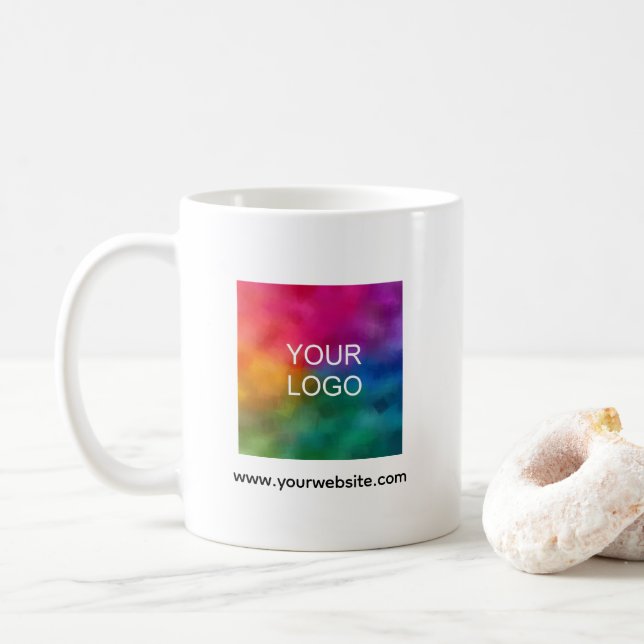 Taza De Café Simple Design Upload Your Business Logo Here (Con donut)