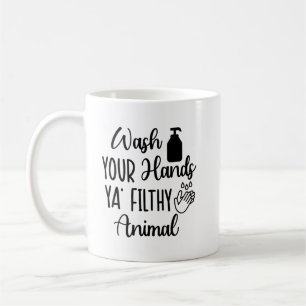 Taza De Café Simple divertido lávese las manos recordatorio de 