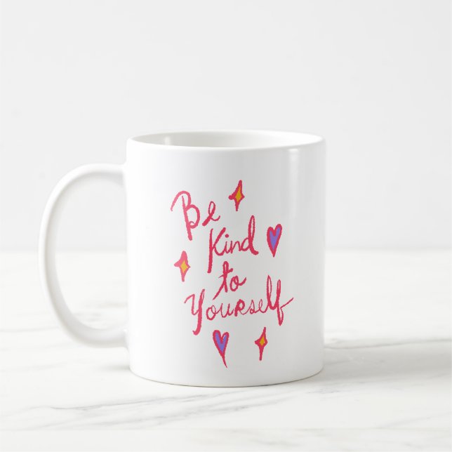 Taza De Café Simple Gentle Love Self Be Kind to Yourself (Izquierda)