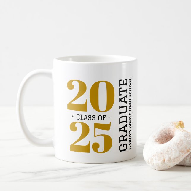 Taza De Café Simple graduación moderna Cerámica Mug - Amarillo (Con donut)
