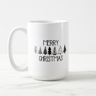 Taza De Café Simple Merry Christmas Trees Coffee Mug