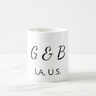 Taza De Café SIMPLE MINIMAL agrega el nombre de tu pareja nombr